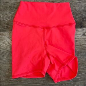 Five High-Waisted bright coral girls Shorts good condition size XL
